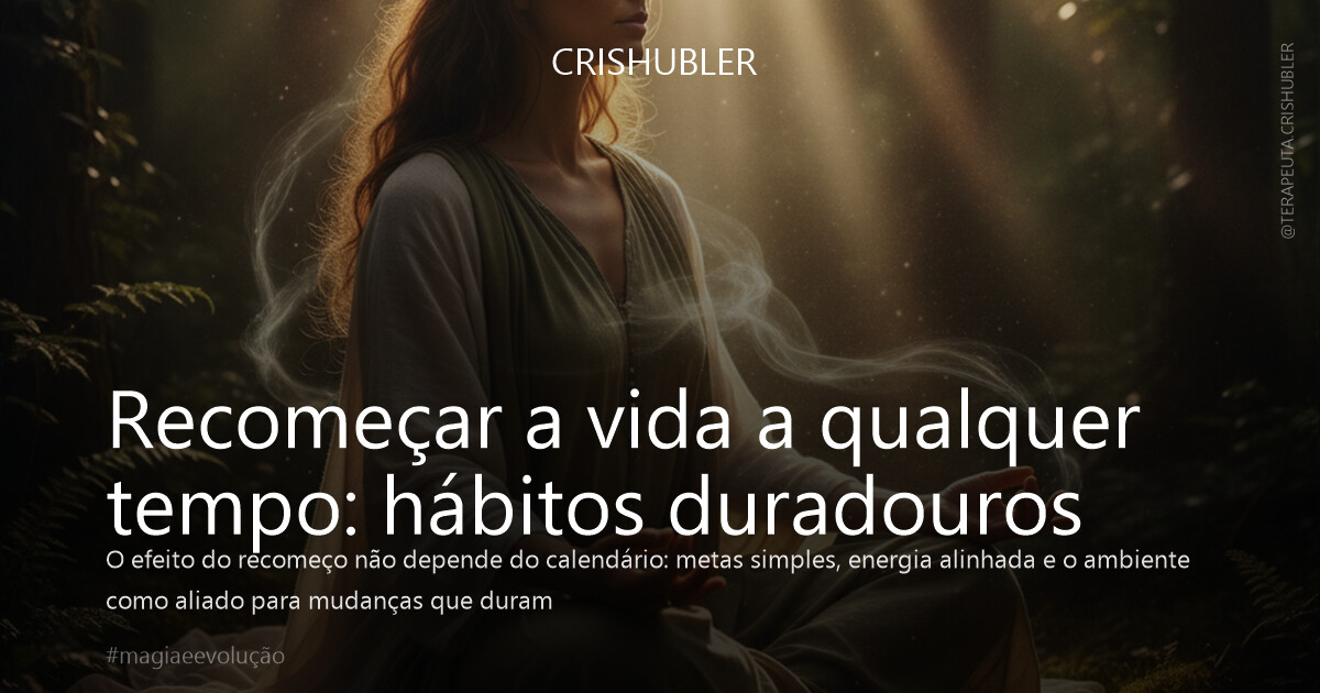 Recomeçar a vida a qualquer tempo: hábitos duradouros
