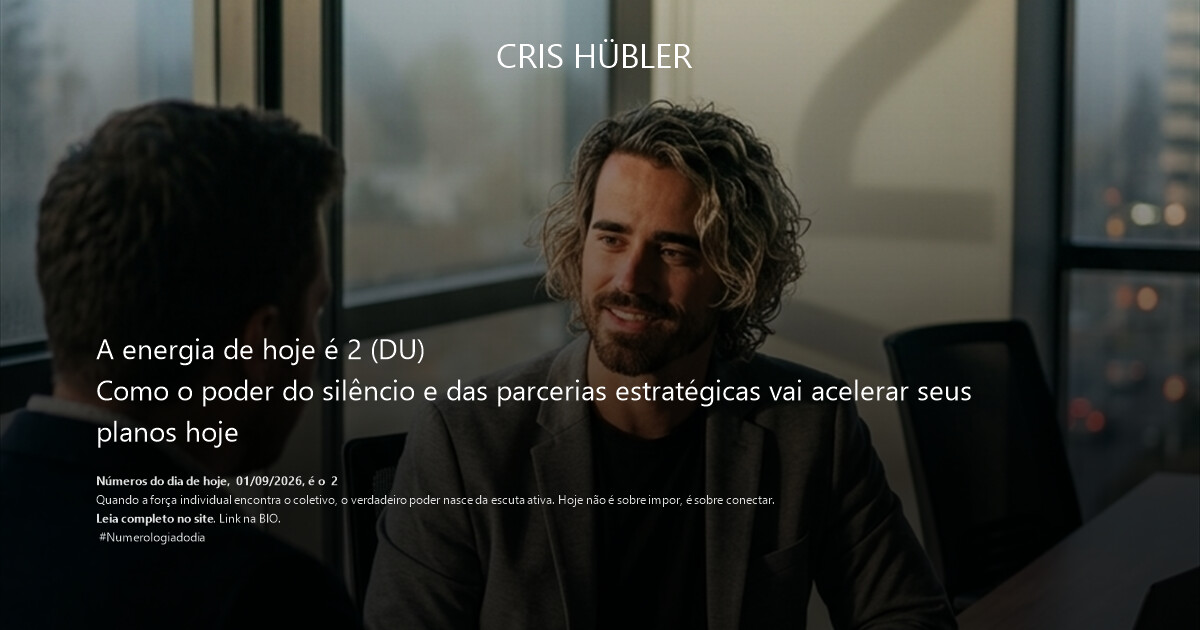 A energia de hoje é 2 (DU)
Como o poder do silêncio e das parcerias estratégicas vai acelerar seus planos hoje