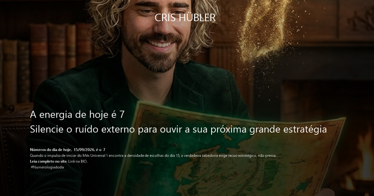 A energia de hoje é 7
Silencie o ruído externo para ouvir a sua próxima grande estratégia