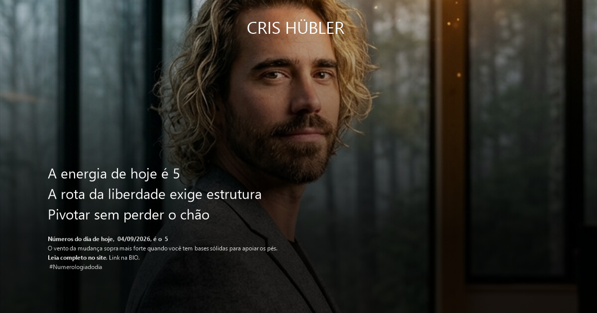 A energia de hoje é 5
A rota da liberdade exige estrutura
Pivotar sem perder o chão