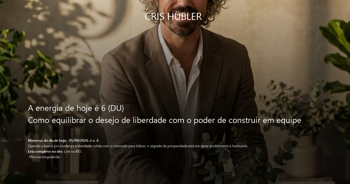 A energia de hoje é 6 (DU)
Como equilibrar o desejo de liberdade com o poder de construir em equipe