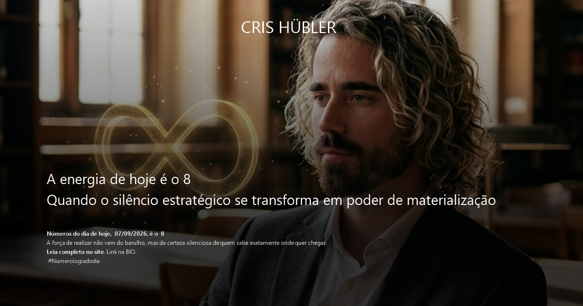 A energia de hoje é o 8
Quando o silêncio estratégico se transforma em poder de materialização