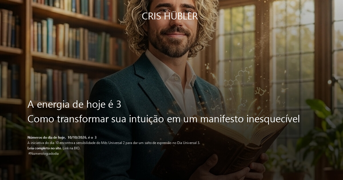 A energia de hoje é 3
Como transformar sua intuição em um manifesto inesquecível