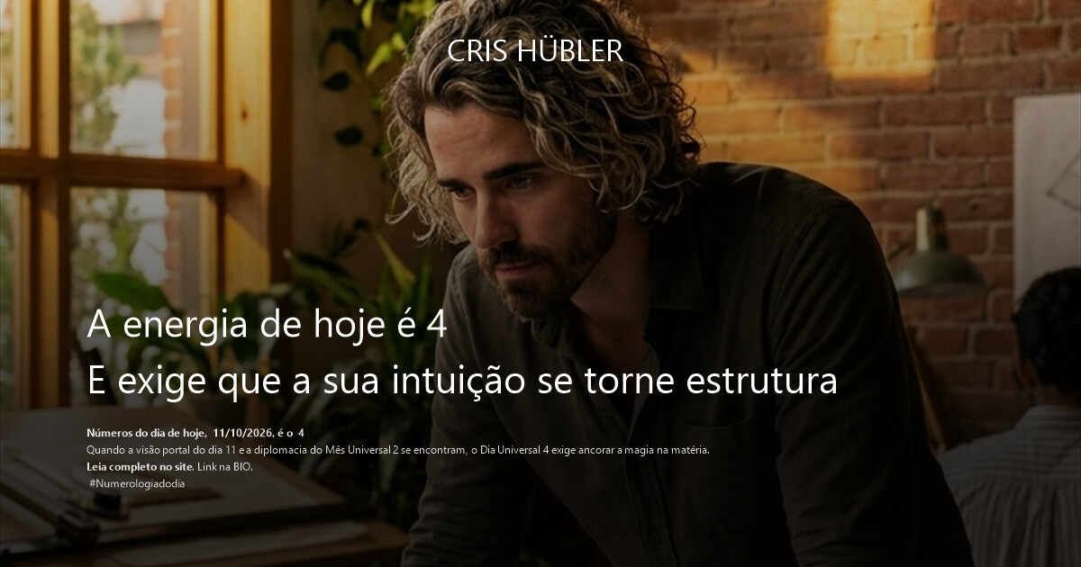 A energia de hoje é 4
E exige que a sua intuição se torne estrutura