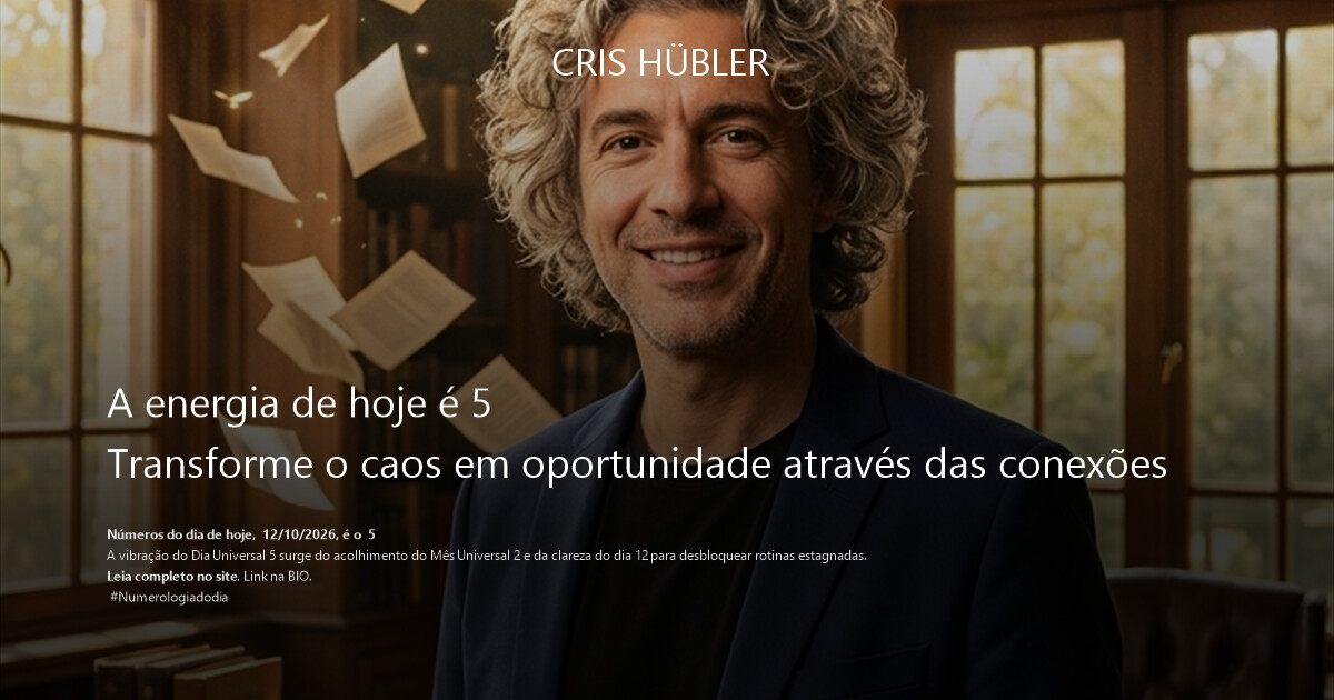 A energia de hoje é 5
Transforme o caos em oportunidade através das conexões
