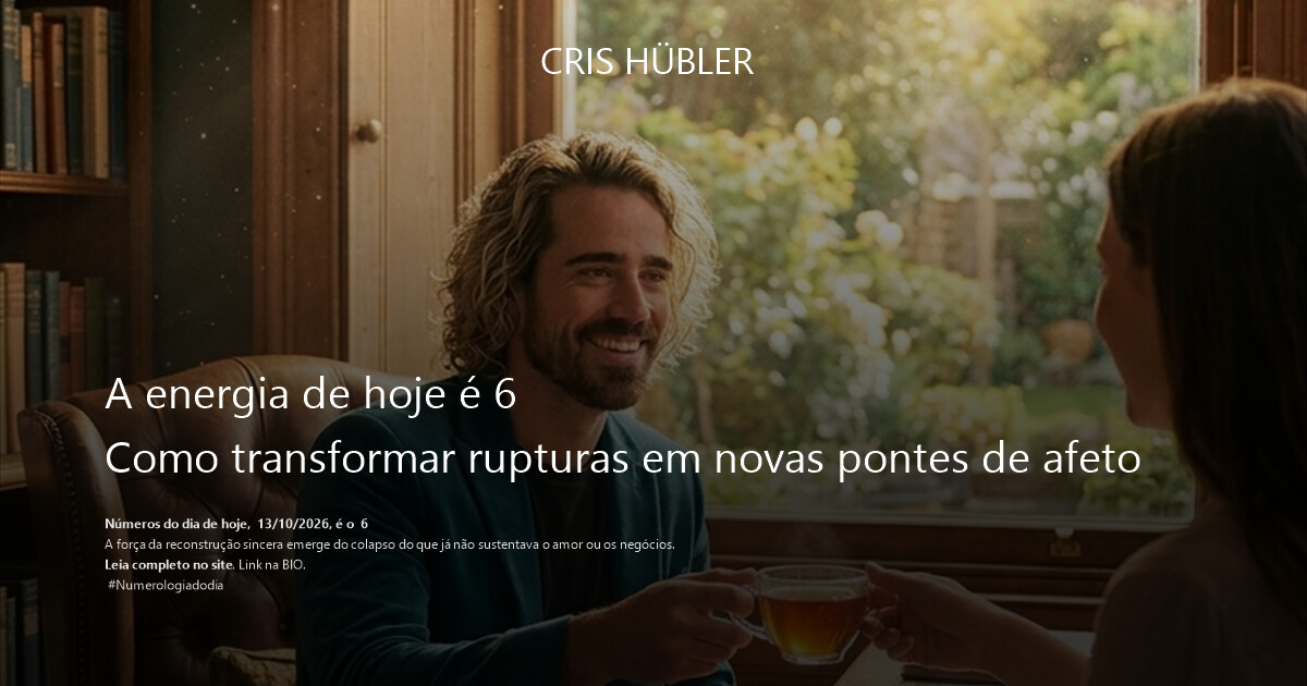 A energia de hoje é 6
Como transformar rupturas em novas pontes de afeto