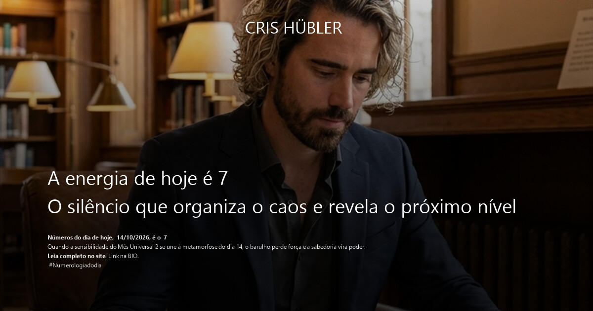 A energia de hoje é 7
O silêncio que organiza o caos e revela o próximo nível