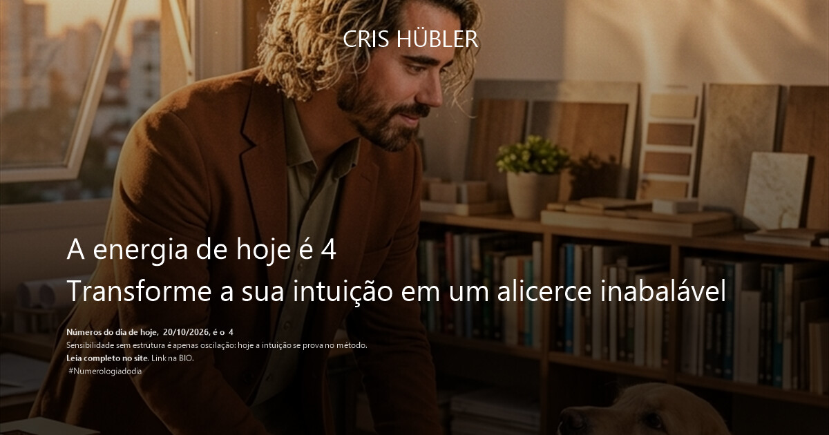 A energia de hoje é 4
Transforme a sua intuição em um alicerce inabalável