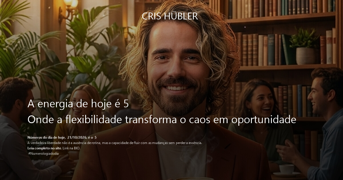 A energia de hoje é 5
Onde a flexibilidade transforma o caos em oportunidade