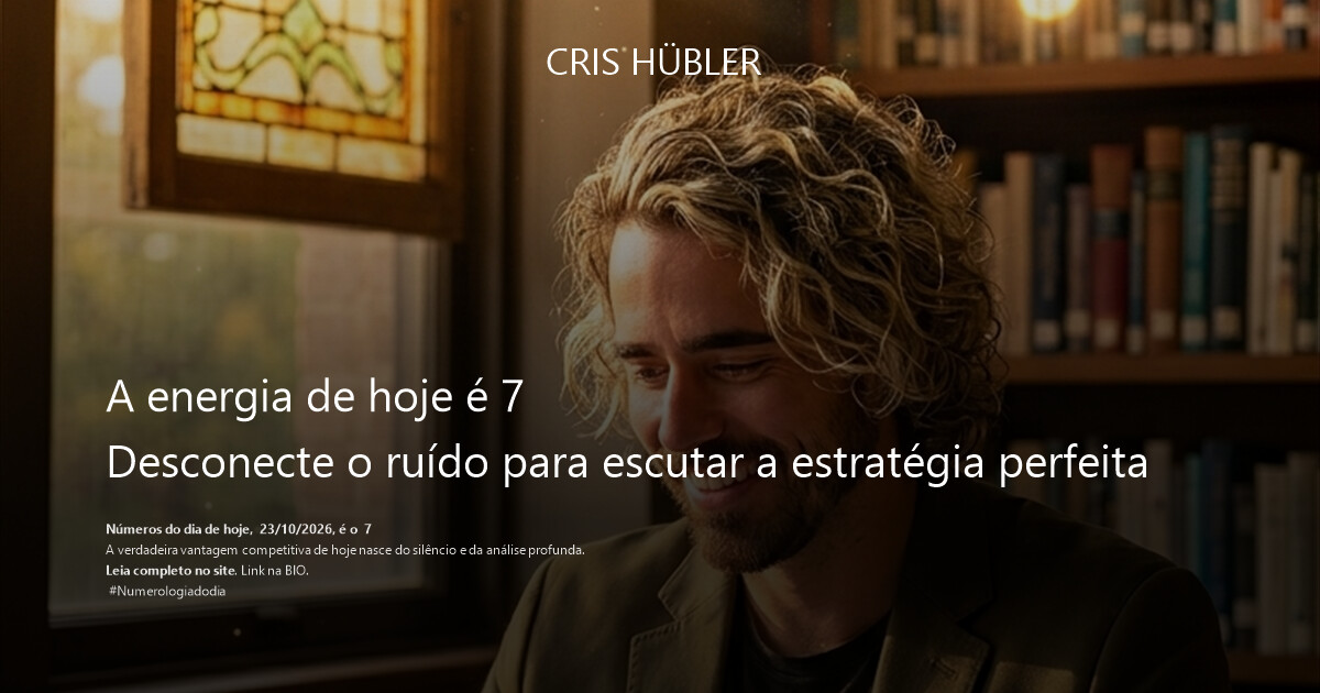 A energia de hoje é 7
Desconecte o ruído para escutar a estratégia perfeita