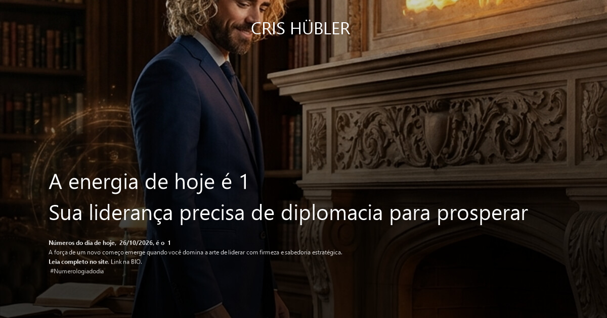A energia de hoje é 1
Sua liderança precisa de diplomacia para prosperar
