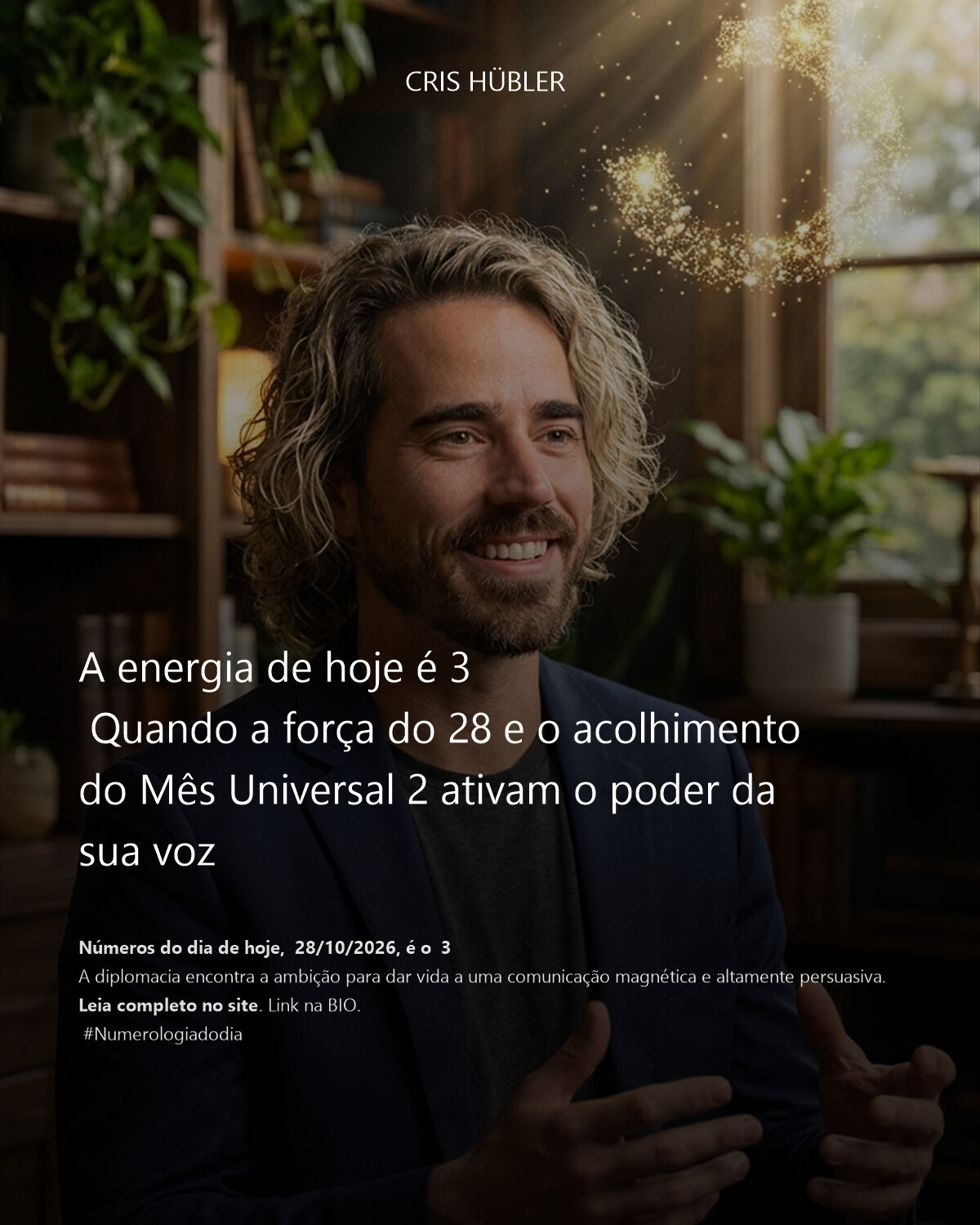 A energia de hoje é 3 
 Quando a força do 28 e o acolhimento do Mês Universal 2 ativam o poder da sua voz