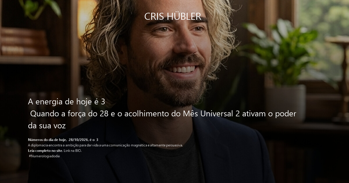 A energia de hoje é 3 
 Quando a força do 28 e o acolhimento do Mês Universal 2 ativam o poder da sua voz