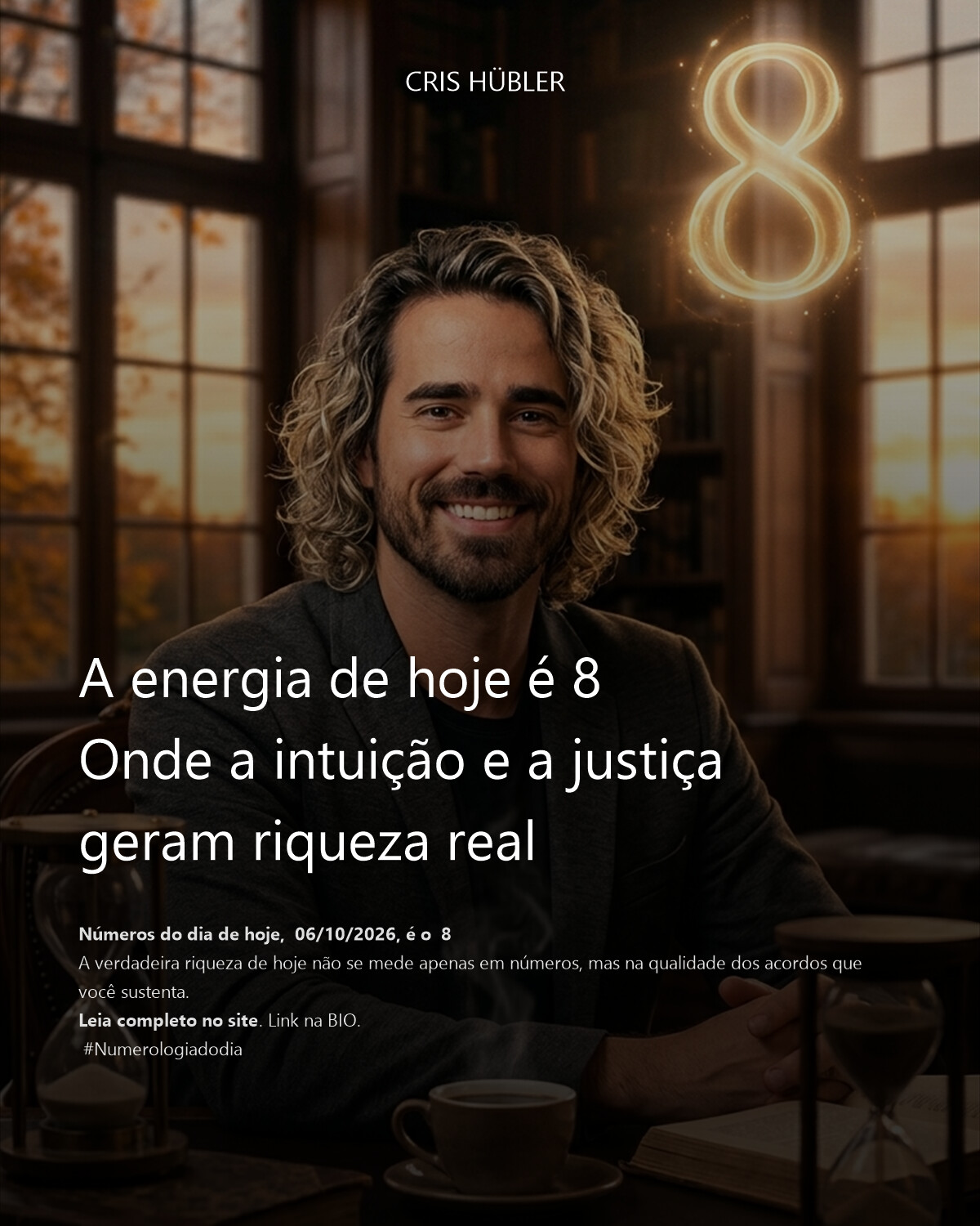 A energia de hoje é 8
Onde a intuição e a justiça geram riqueza real