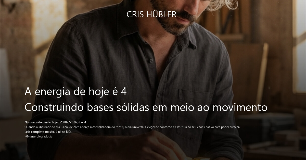 A energia de hoje é 4
Construindo bases sólidas em meio ao movimento