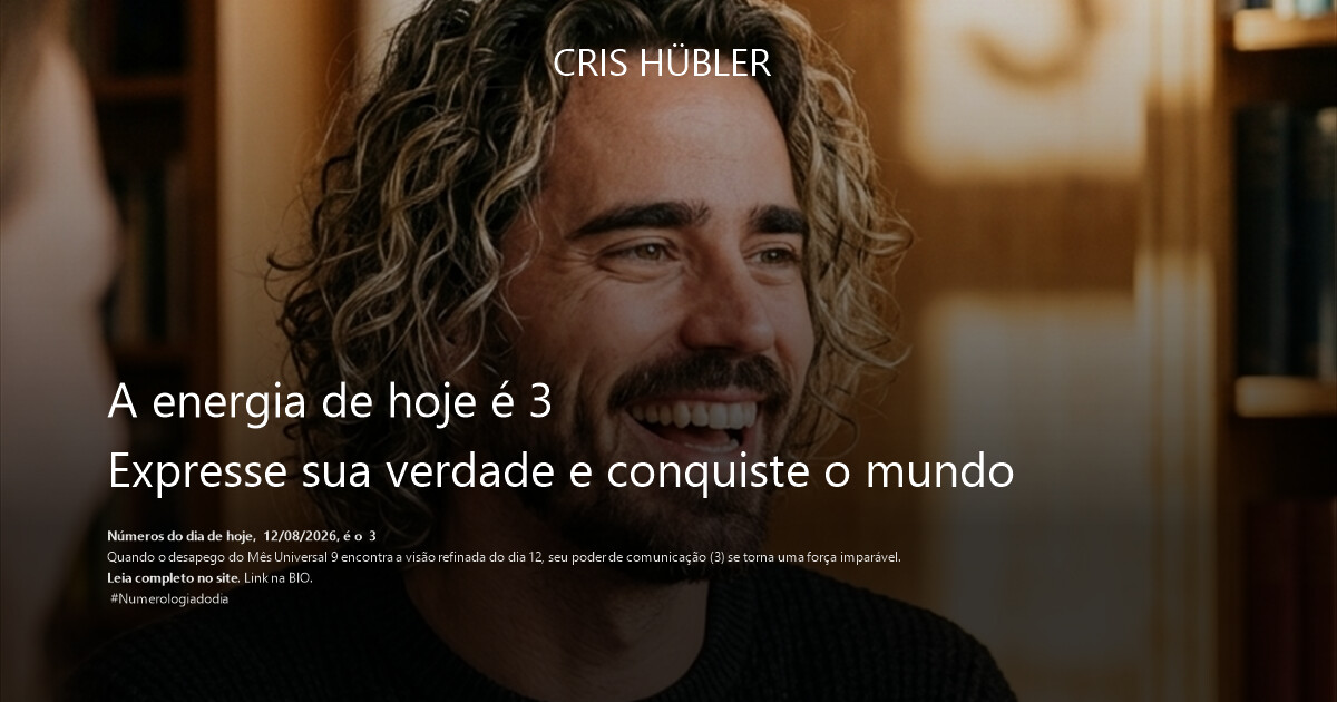 A energia de hoje é 3
Expresse sua verdade e conquiste o mundo