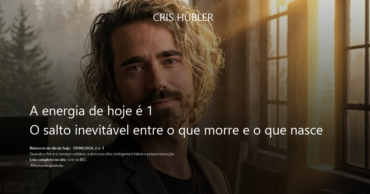 A energia de hoje é 1
O salto inevitável entre o que morre e o que nasce