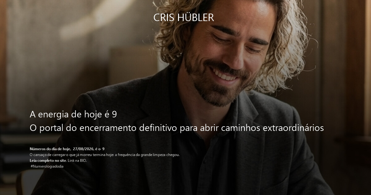 A energia de hoje é 9
O portal do encerramento definitivo para abrir caminhos extraordinários